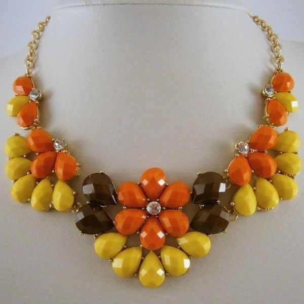 Maxi colar marbella amarelo               (Pronta Entrega)
