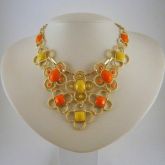 Maxi colar viena amarelo e laranja      (Pronta Entrega)