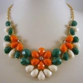 Maxi colar marbella laranja    (Por encomenda)
